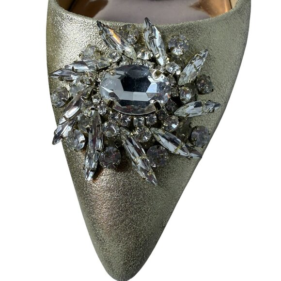 Badgley Mischka Crystal Embellished Heels | Size 6.5 | EUC | Glam Metallic - Picture 7 of 9